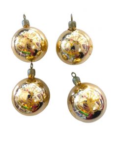 Esferas navideñas con diseño dorado x4